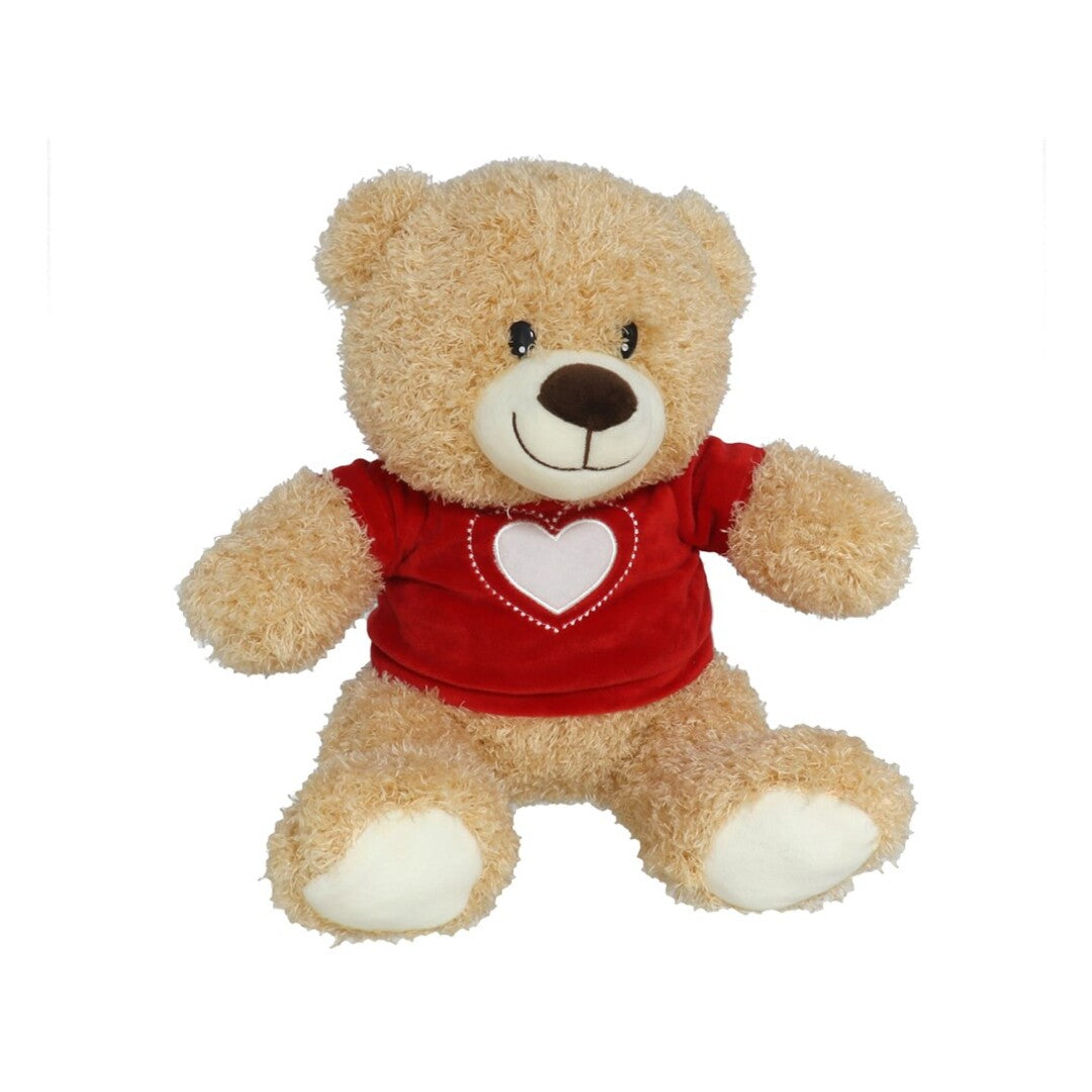Osito marron con camiseta corazon 30cm