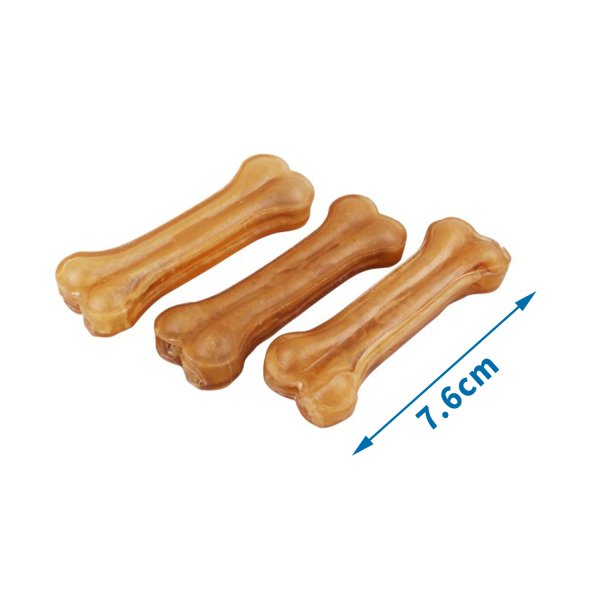 Hueso de cuero ternera 7.6cm 3pzs