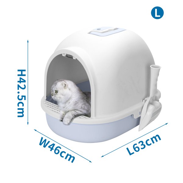 Arenero con tapa de gato L63*W46*H42.5cm azul