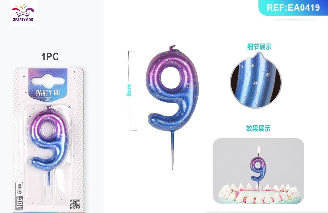 Vela de numero color universo ( + numeros )