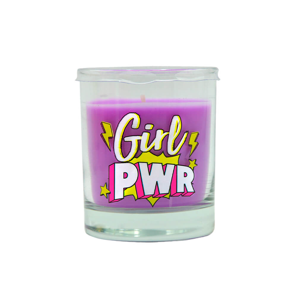 Vela aromática en vaso con mensaje GIRL PWR