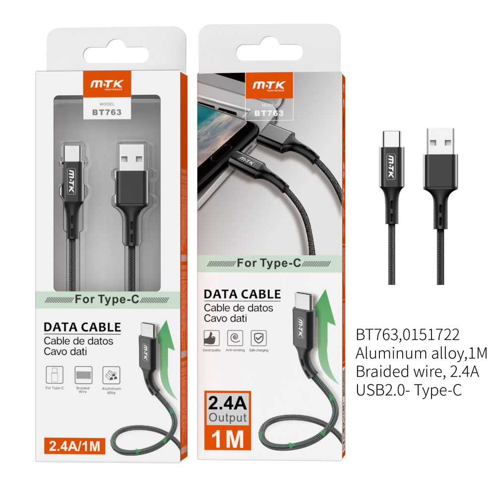 Cable type c rojo 2A 1m