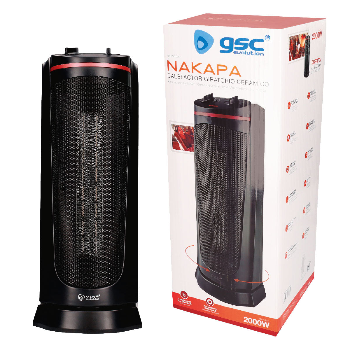 Riscaldatore rotante Nakapa max. 2000 W