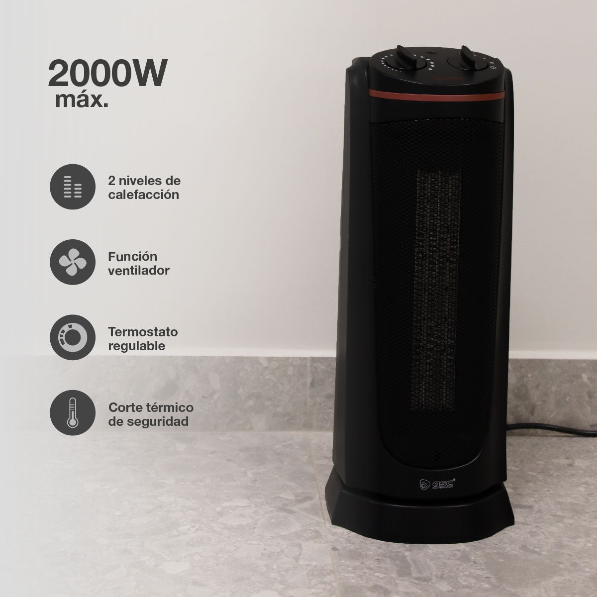 Riscaldatore rotante Nakapa max. 2000 W