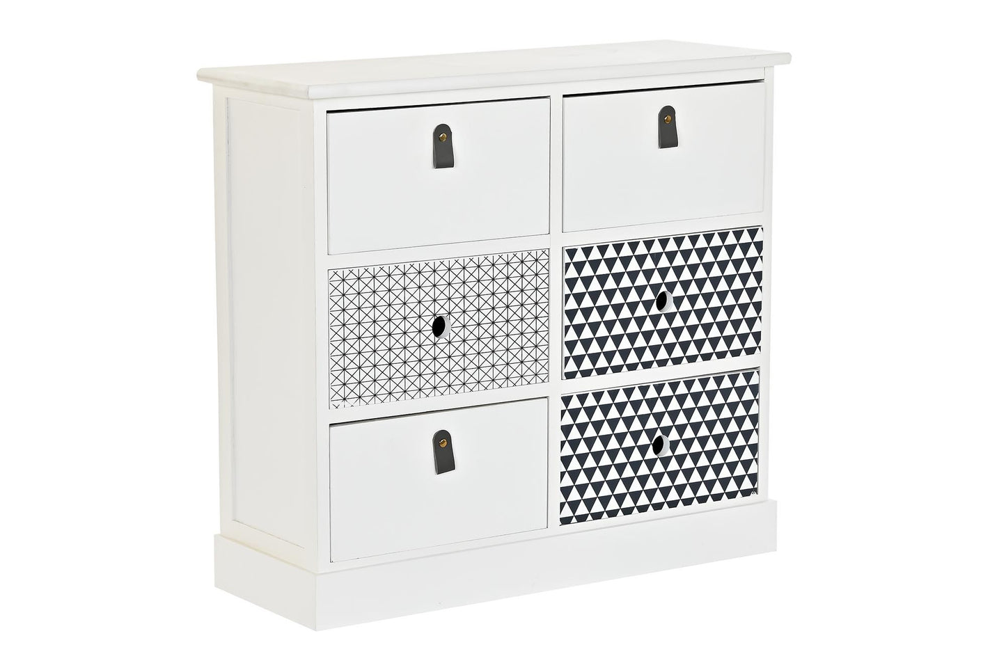 Cajonera paulownia 68*25*62cm 6 cajones blanco