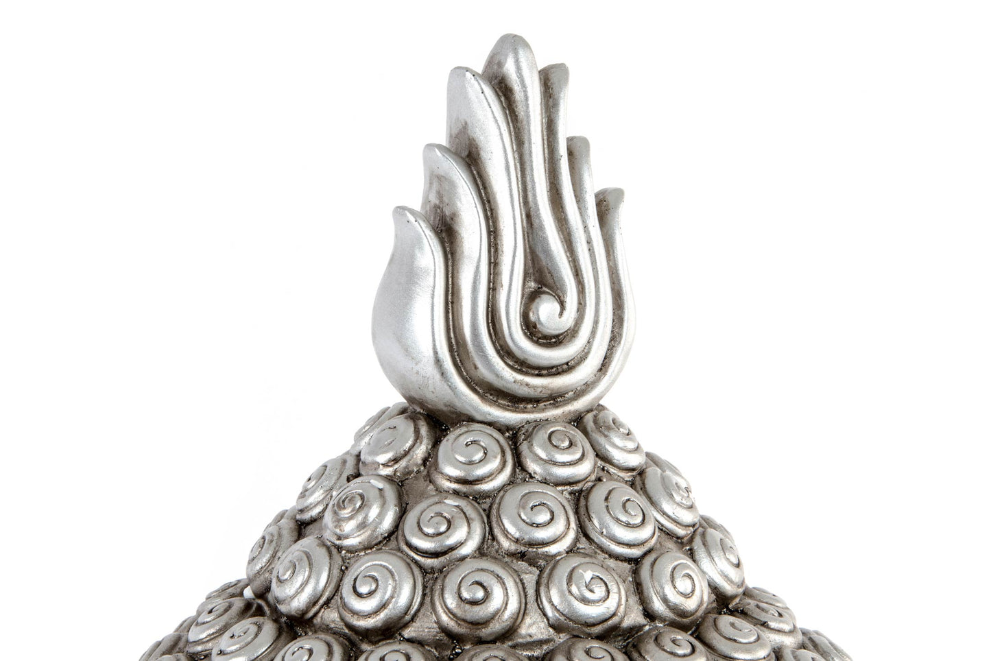 Figura resina 27*24*49cm cabeza buda plateado