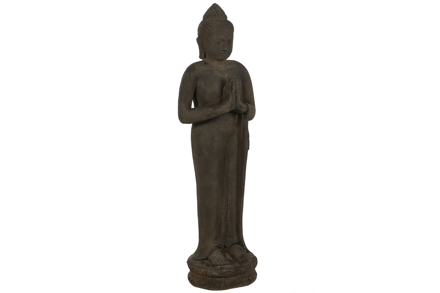 Figura cemento 36*30*120cm buda de pie acabado antik