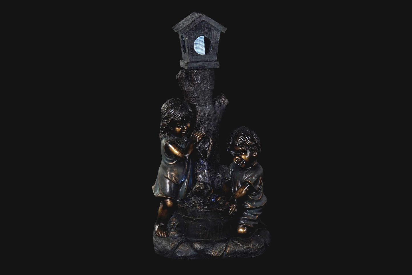 Fuente resina 45*30*87cm envejecido bronce