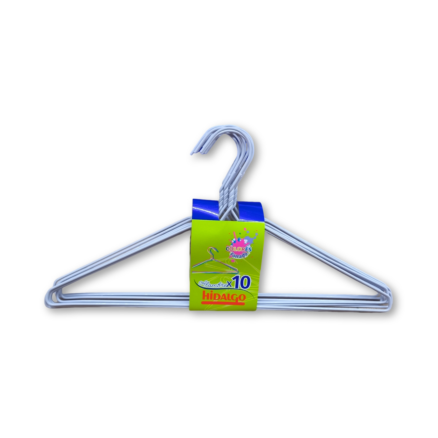 Pack 10 perchas alambre azul