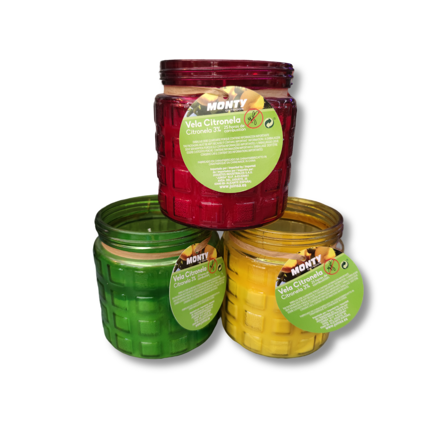 Candela in vaso di vetro al 3% di citronella