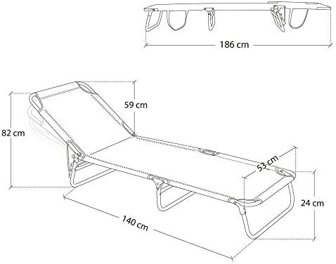 Tumbona hierro 186x53x24 cm
