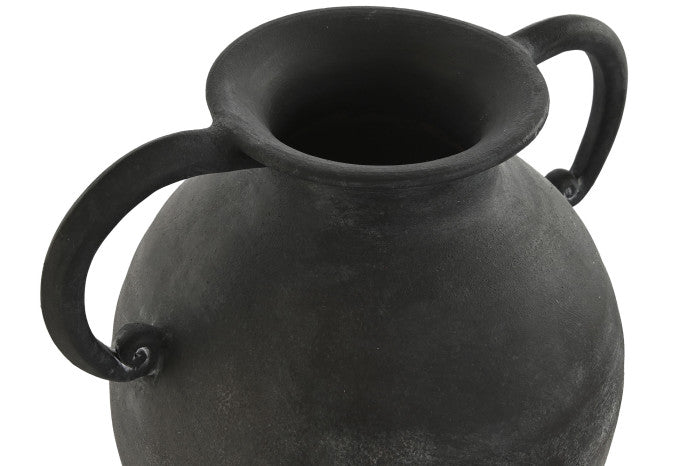 Jarron terracota 31*26*48cm envejecido gris oscuro
