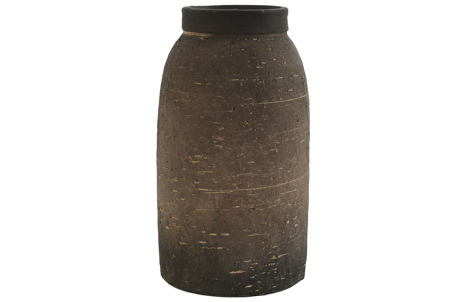 Jarron terracota 19.5*19.5*35.5cm envejecido marron