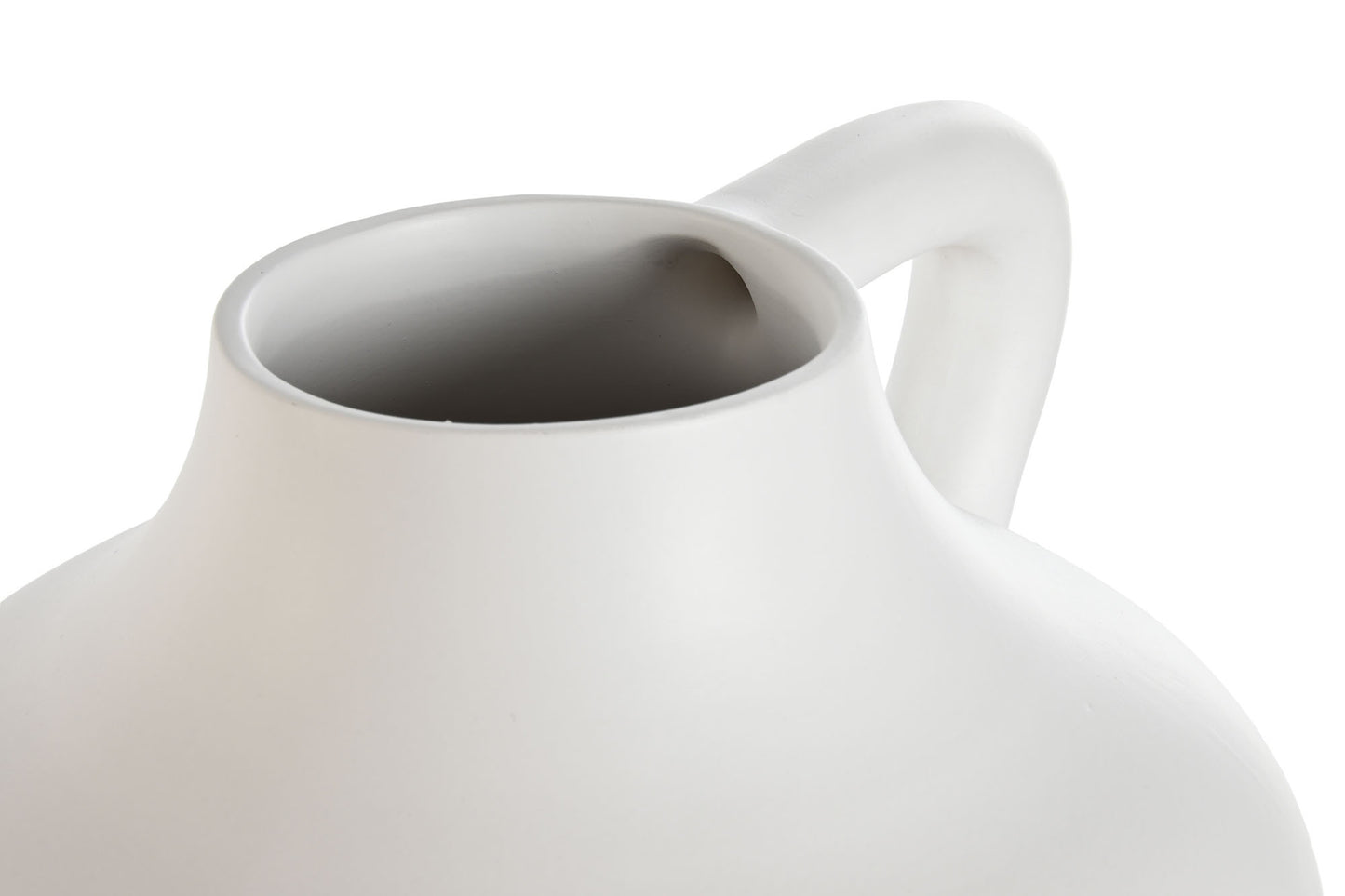 Jarron gres 35*35*50cm asa artesanal blanco