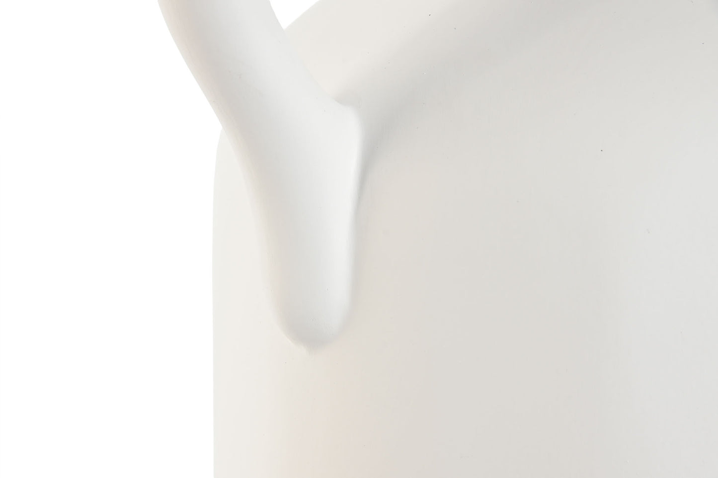 Jarron gres 30*30*40cm asa artesanal blanco
