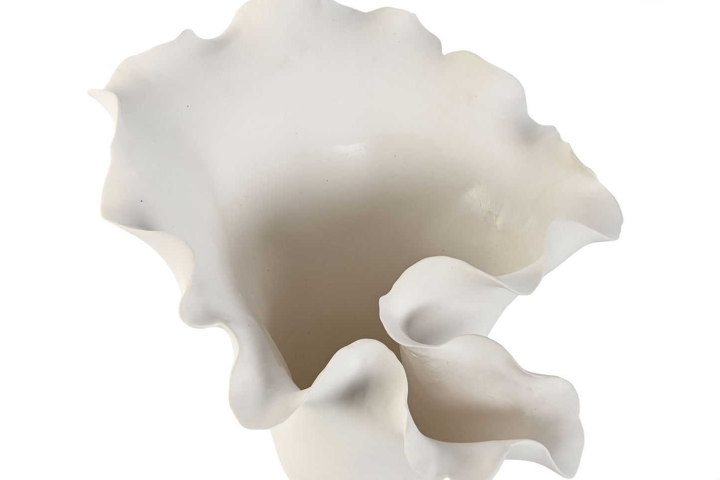 Jarron ceramica 29*26*27cm organico artesanal blanco