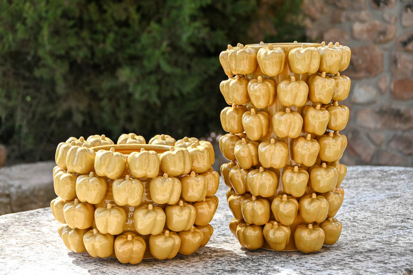Jarron ceramica 30*30*20cm pimientos amarillo