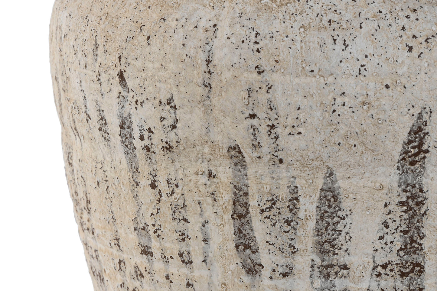 Jarron magnesia 28*28*27.5cm envejecido blanco