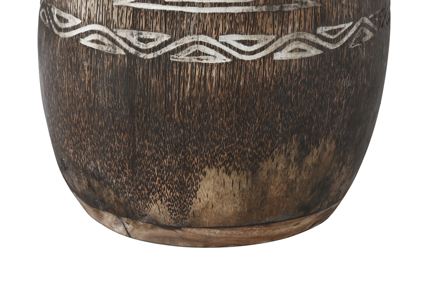Macetero madera 20*20*90cm cocotero tallado marron