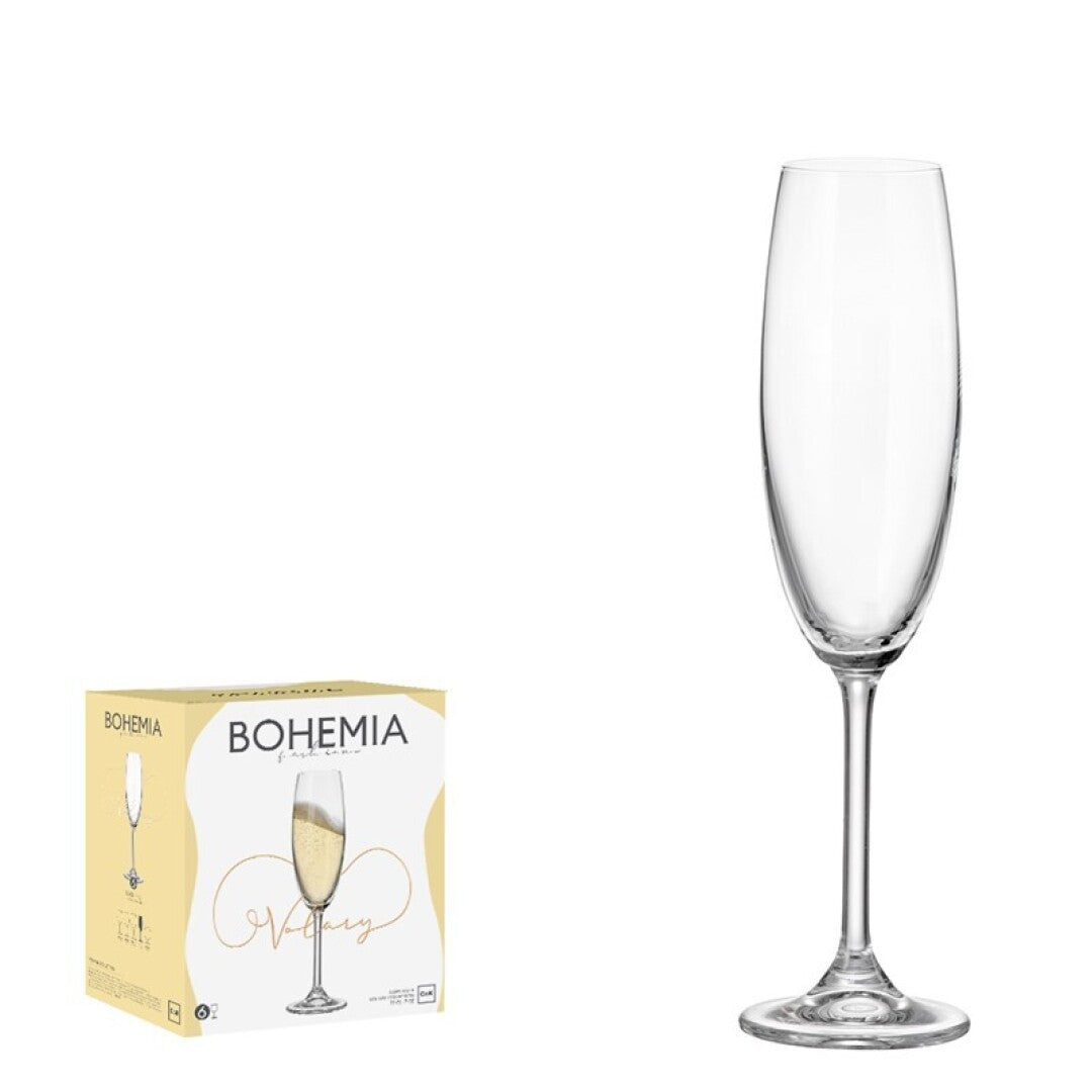 6 copas de champán Clara 22cl Bohemia