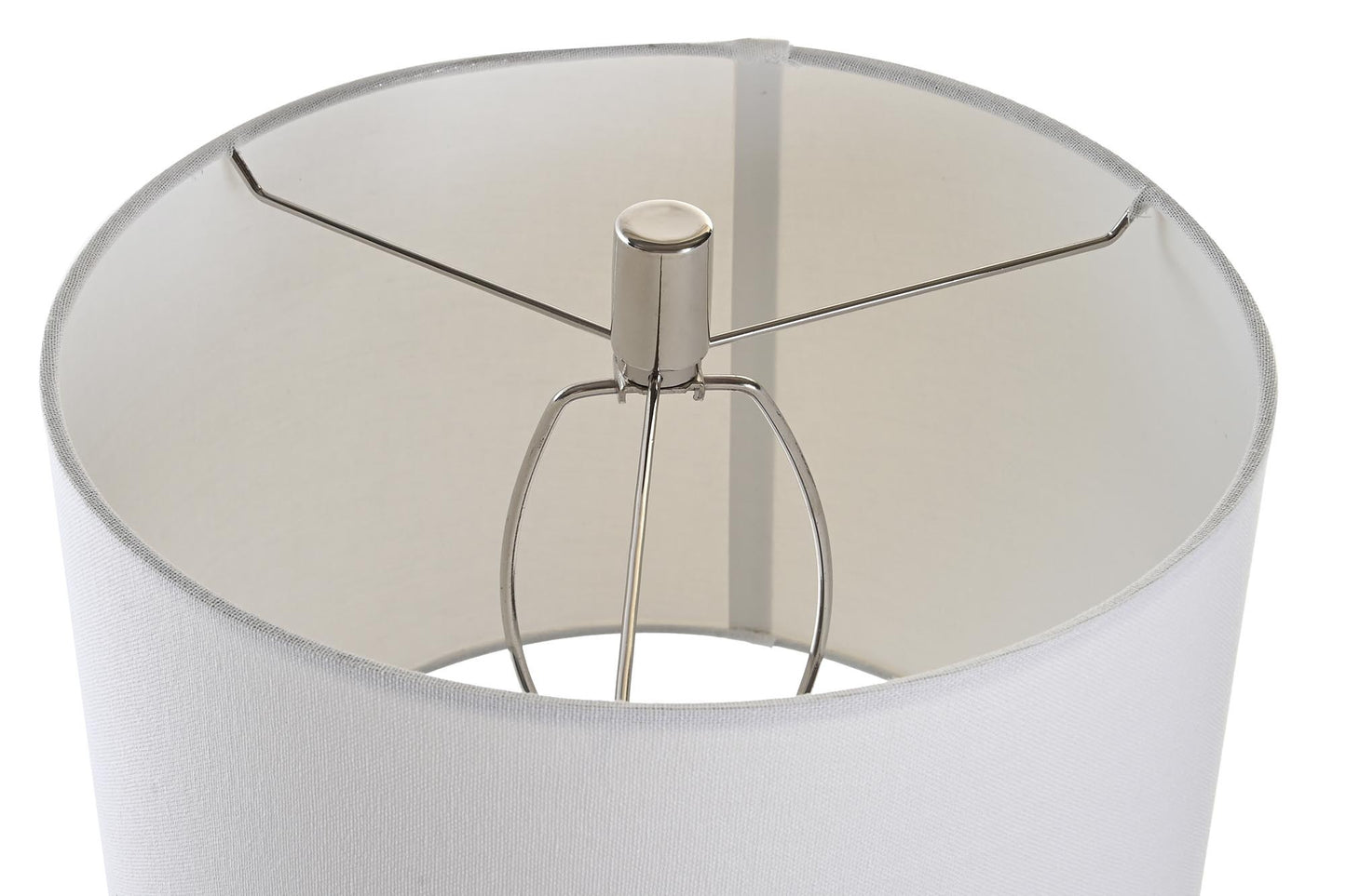 Lampara sobremesa metal poliester 33*33*66cm blanco