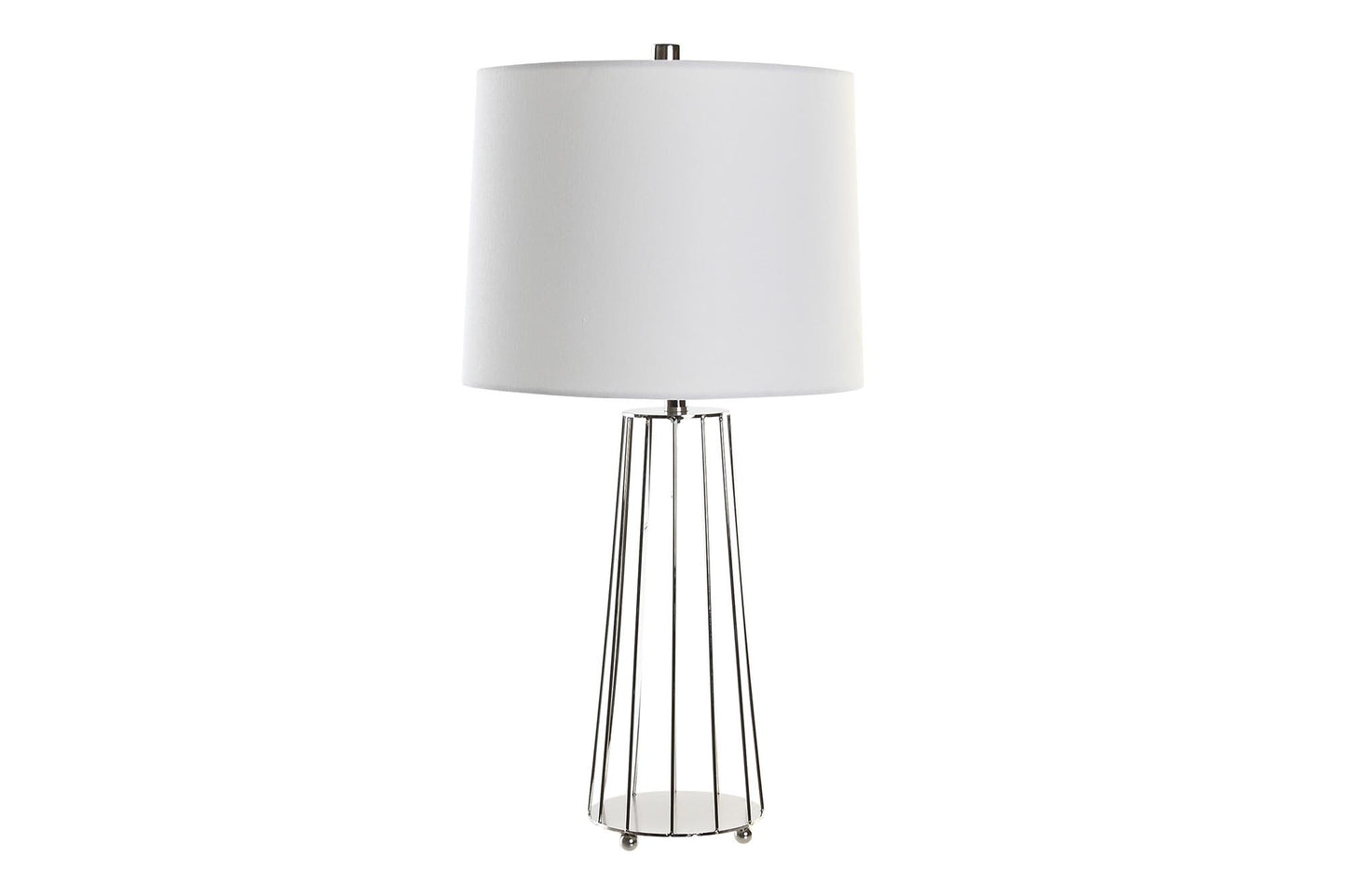 Lampara sobremesa metal poliester 33*33*66cm blanco