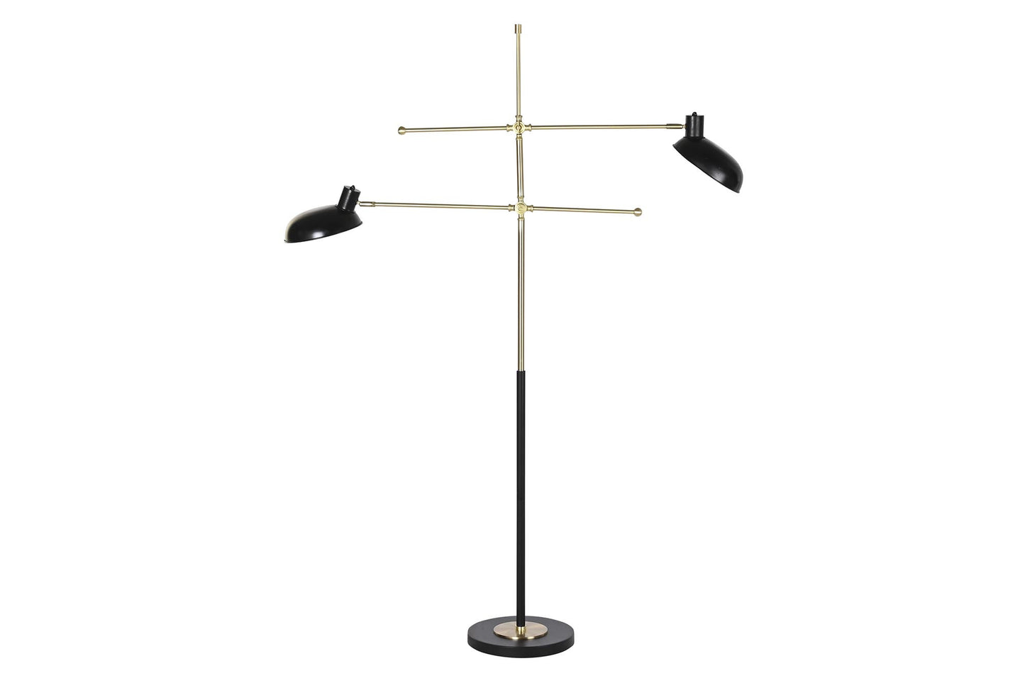 Lampara pie metal 120*30*174cm 2 pantallas negro
