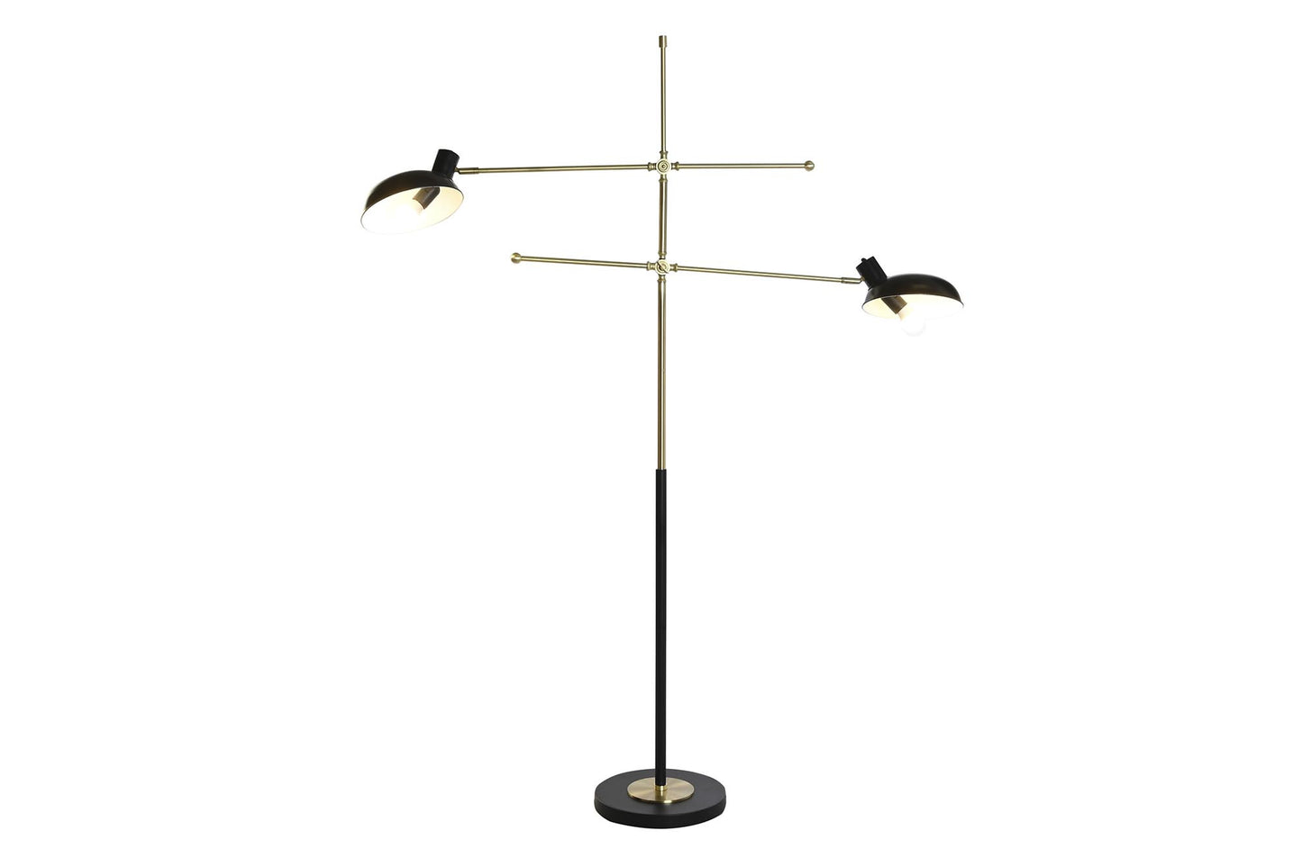 Lampara pie metal 120*30*174cm 2 pantallas negro