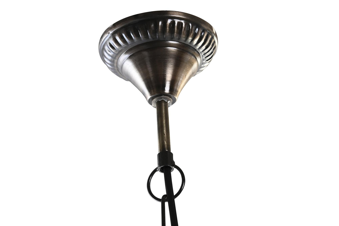 Lampara techo cristal metal 22*22*33cm blanco