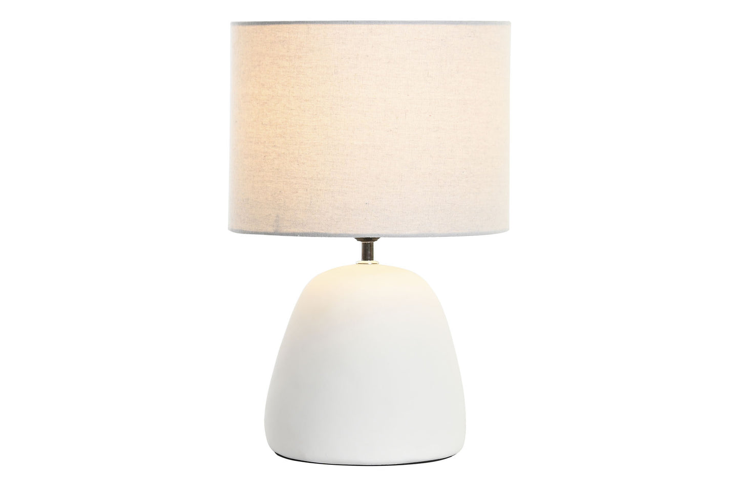 Lampara sobremesa gres poliester 28*28*42cm blanco