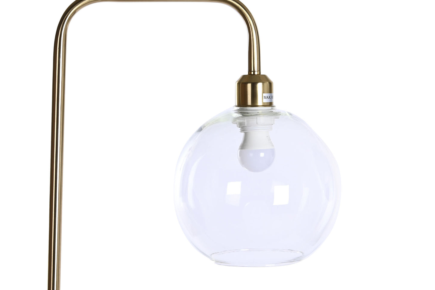 Lampara pie metal cristal 35*25*155cm dorado