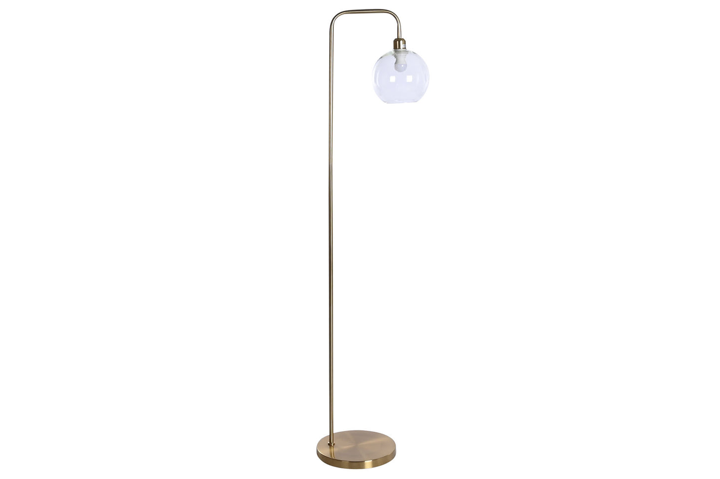 Lampara pie metal cristal 35*25*155cm dorado