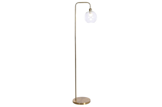 Lampara pie metal cristal 35*25*155cm dorado