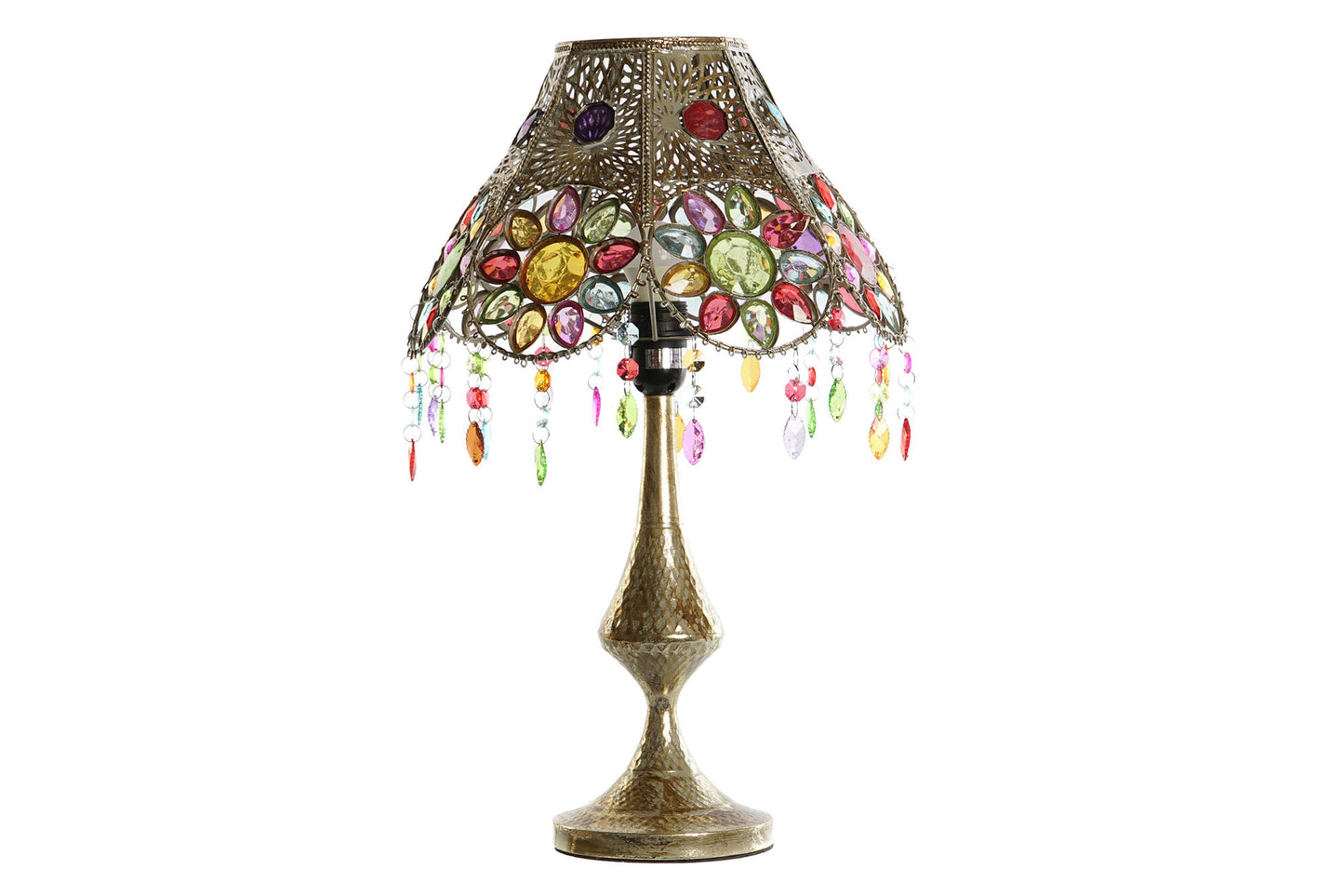 Lampara sobremesa metal acrilico 31*31*52cm dorado