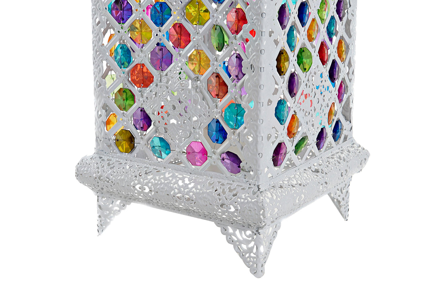 Lampara sobremesa metal acrilico 18*18*46cm blanco