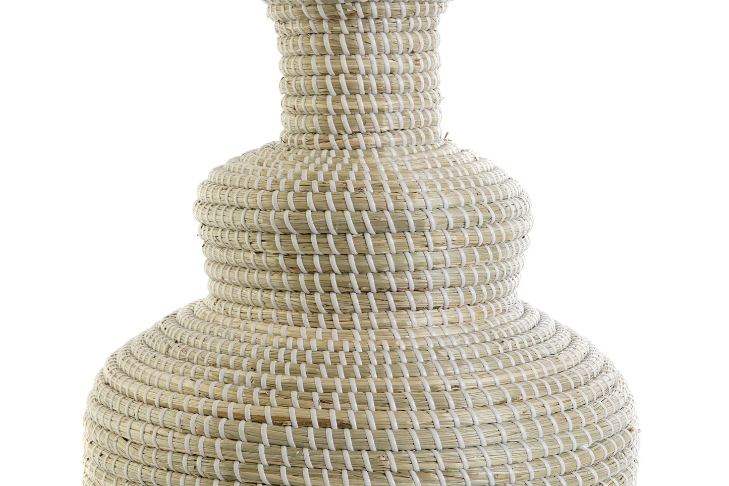 Lampara sobremesa seagrass lino 42*42*70cm bordado