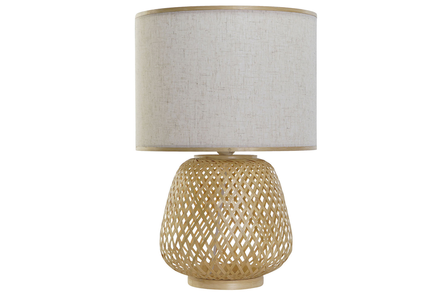 Lampara sobremesa bambu poliester 32*32*49cm marron