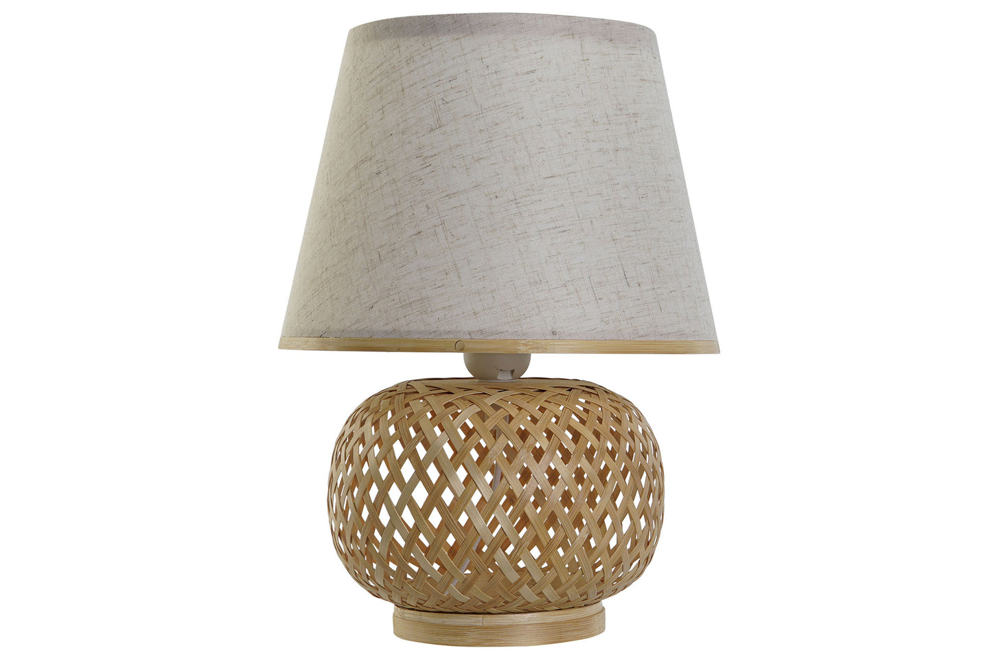 Lampara sobremesa bambu poliester 24*24*34cm marron