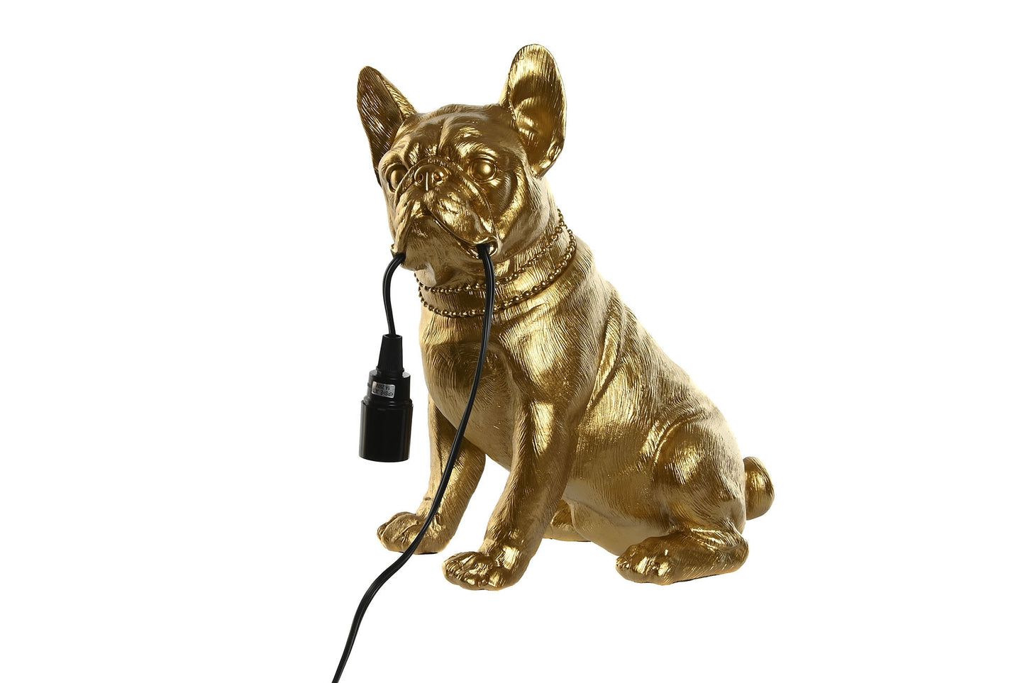 Lampara sobremesa resina 26*15*28.5cm perro dorado