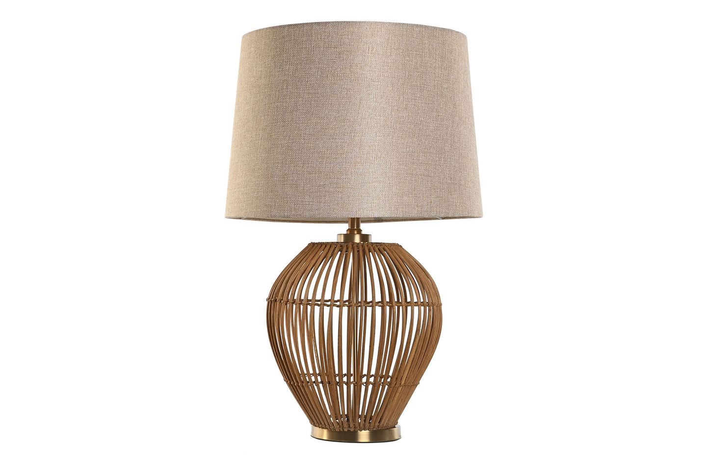 Lampara sobremesa ratan lino 43*43*67cm beige