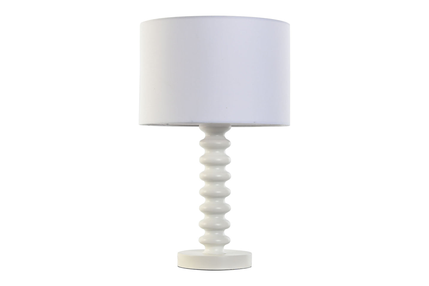 Lampara sobremesa metal poliester 30*30*50cm blanco