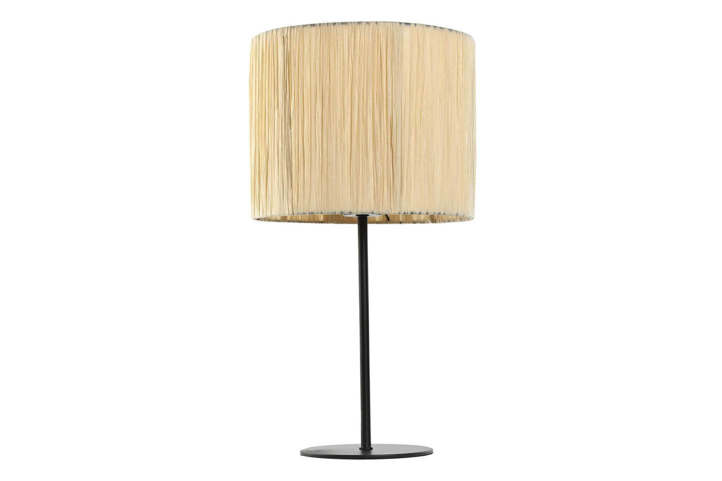 Lampara sobremesa hierro rafia 25*25*47cm negro