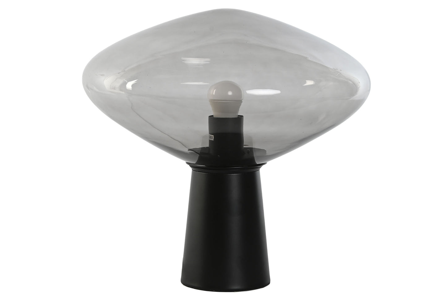 Lampara sobremesa cristal metal 39*39*34cm gris