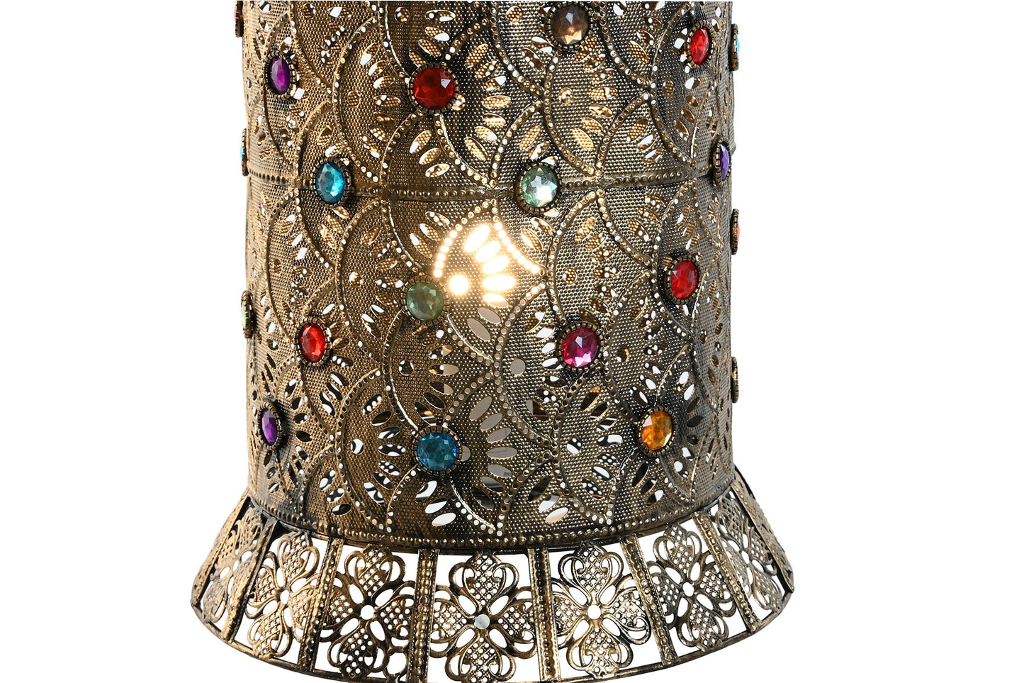 Lampara sobremesa metal acrilico 25*25*55cm dorado