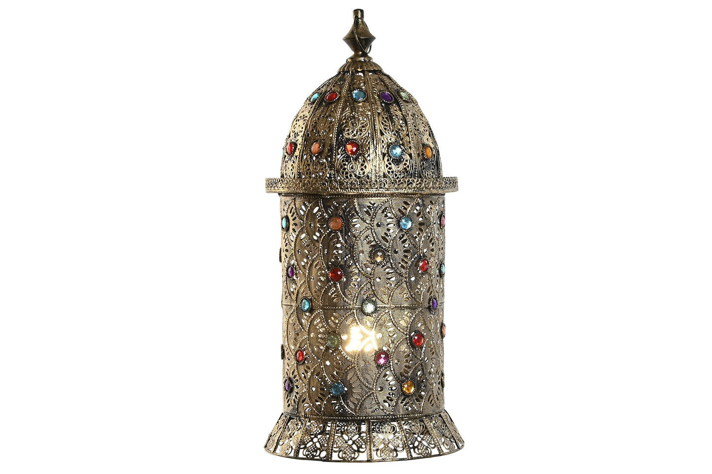 Lampara sobremesa metal acrilico 25*25*55cm dorado