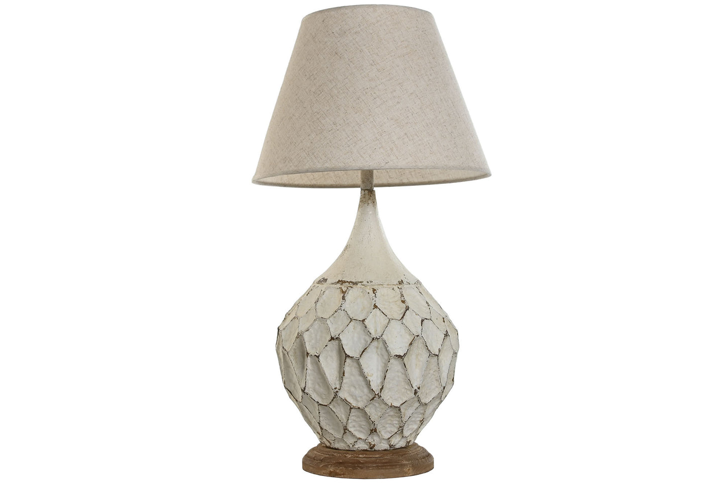 Lampara sobremesa metal poliester 40*40*81cm decape