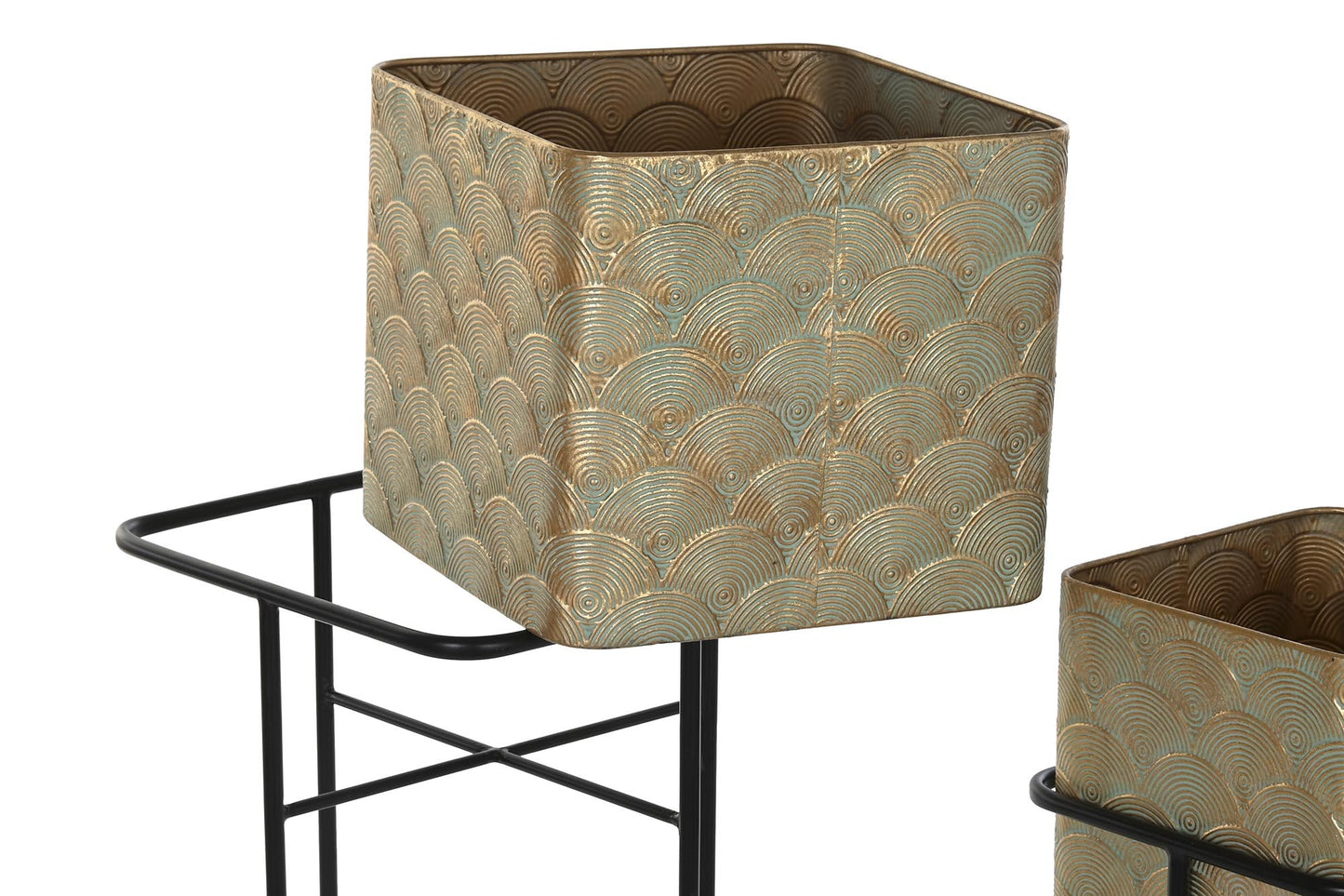 Macetero set 2 metal 34*34*76cm