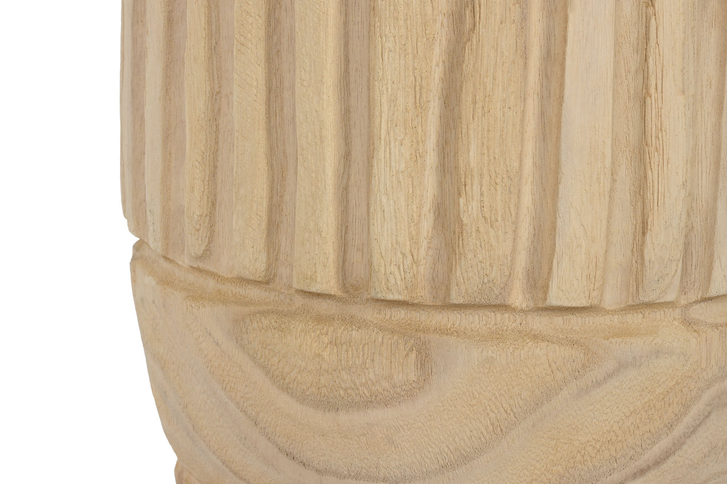 Jarron madera paulownia 29*29*42cm tallado natural