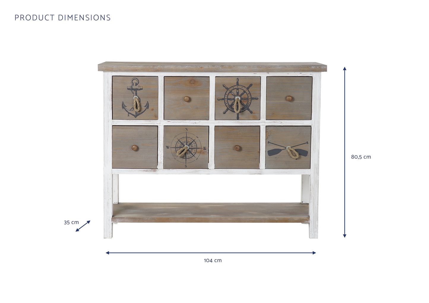 Consola abeto 104*35*80.5cm timon natural