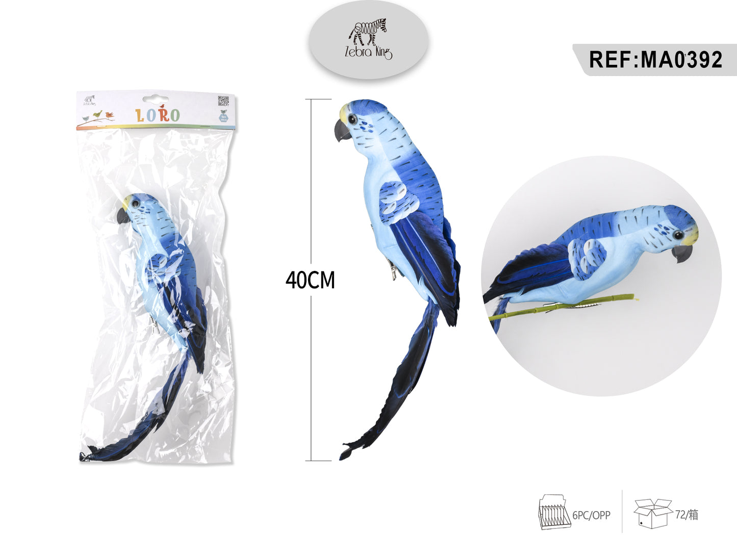 Pajaro de poliespan 40cm